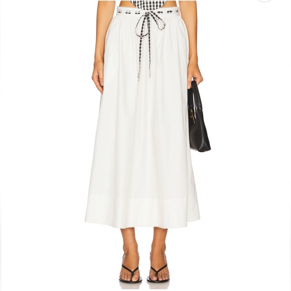 For Love And Lemons Georgia Poplin Midi A-Line Skirt - Picture 2 of 3